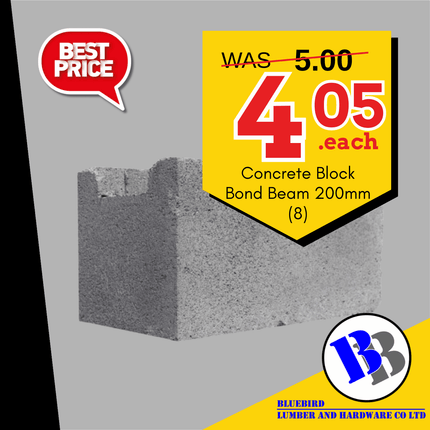 BBL SPECIAL 2026 Concrete Block Bond Beam 200mm (8) - "PICKUP FROM BLUEBIRD LUMBER & HARDWARE UPOLU ONLY"