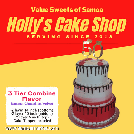 3 Tier Combine Flavor - Choc, Banana, Velvet "PICK UP AT VAITELE MARKET SHOP #R8, UPOLU"
