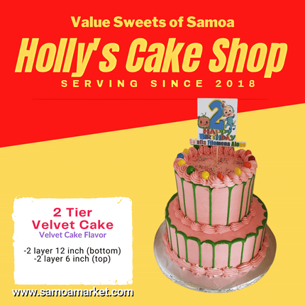 Velvet Cake 2 Tier "PICK UP AT VAITELE MARKET SHOP #R8, UPOLU"