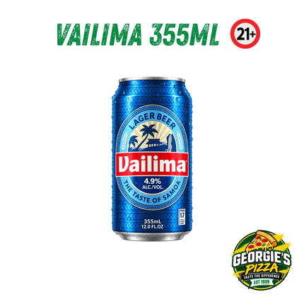 Vailima Beer Can 330mls 21+ Only “PICKUP FROM GEORGIES PIZZA TAUFUSI, UPOLU”