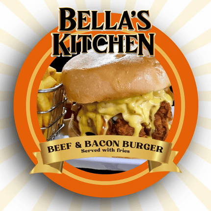 Beef and Bacon Burger "PICKUP FROM BELLAS KITCHEN, TAUESE, APIA"