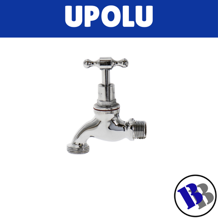 Hose Tap Male Chrome 15mm - "PICK UP AT BLUEBIRD LUMBER HARDWARE UPOLU ONLY"