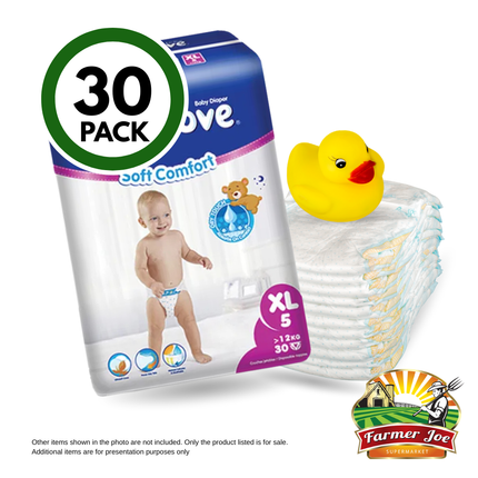 Soft Love Diapers Extra Large - 30Pkt "PICK UP AT FARMER JOE SUPERMARKET VAITELE ONLY"
