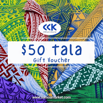Gift Voucher $50 Tala "PICKUP AT CCK CLOTHING STORE SALEUFI, VAITELE or SALELOLOGA"