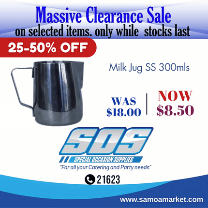 Milk Jug SS 300mls "Pick Up From S.O.S LTD, Togafuafua"