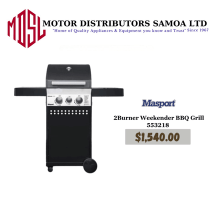 Masport 2Burner Weekender BBQ Grill 553218 "PICKUP FROM MOTOR DISTRIBUTORS SAVALALO"