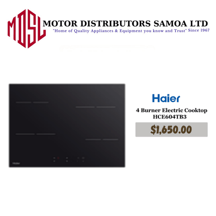 Haier 4Burner Electric Cooktop HCE604TB3 "PICKUP FROM MOTOR DISTRIBUTORS SAVALALO"