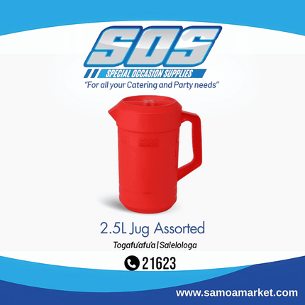 2.5L Jug Assorted "Pick Up From S.O.S LTD, Togafuafua"
