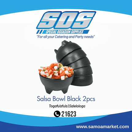 Salsa Bowl Black 2pcs "Pick Up From S.O.S LTD, Togafuafua"