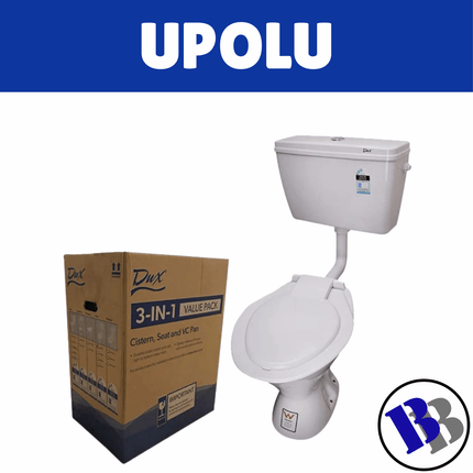 Toilet Set Complete P-Trap Side Entry Dux Loline - "PICKUP FROM BLUEBIRD LUMBER & HARDWARE"