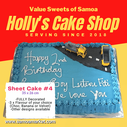 Sheet Cake #4 35x26cm "PICK UP AT VAITELE MARKET SHOP #R8, UPOLU"