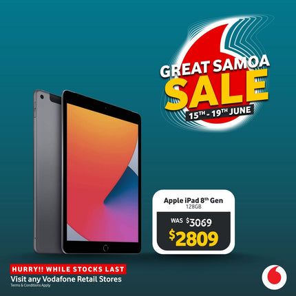 Ipad 8th Gen 128GB - "PICK UP FROM VODAFONE SAMOA"