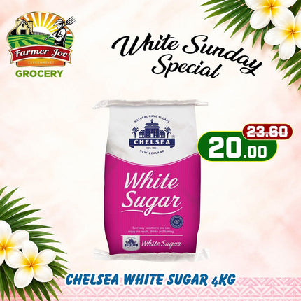 WHITE SUNDAY SPECIAL! Chelsea White Sugar 4KG "PICKUP FROM FARMER JOE SUPERMARKET VAITELE ONLY"