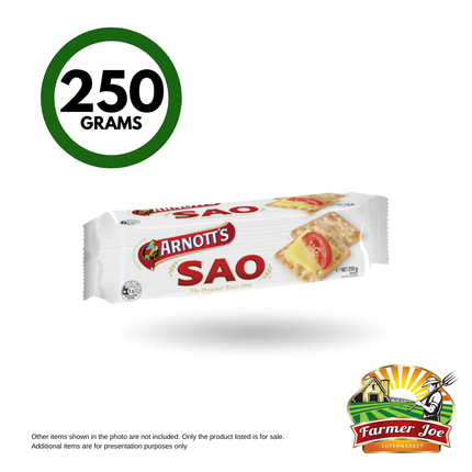 Arnotts Sao Biscuits 250g "PICKUP FROM FARMER JOE SUPERMARKET VAITELE ONLY"