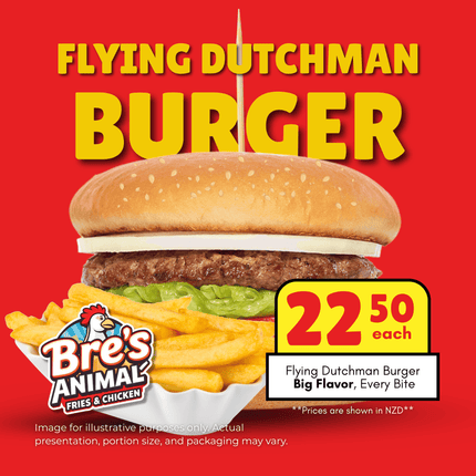 Flying Dutchman Burger - "PICKUP FROM BRE'S ANIMAL FRIES AT VAILIMA"