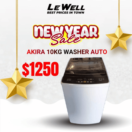 Akira Washer Auto 10kg (PICK UP FROM LE WELL COMPANY SAVALALO ONLY)