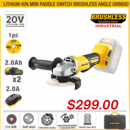 Lithium-Ion Mini Paddle Switch Brushless Angle Grinder "PICK UP FROM LOTOPA TOOLS SAVALALO"