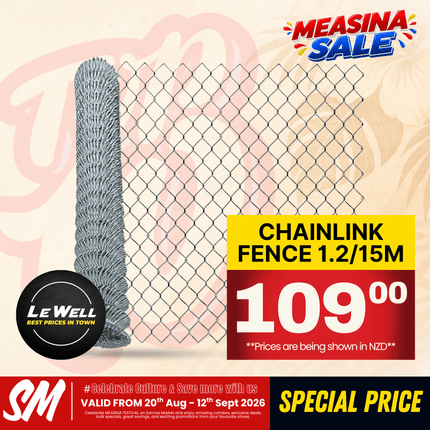 TOP 10 SPECIAL! Chainlink Fence 1.2/15m (PICK UP FROM LE WELL COMPANY SAVALALO ONLY)