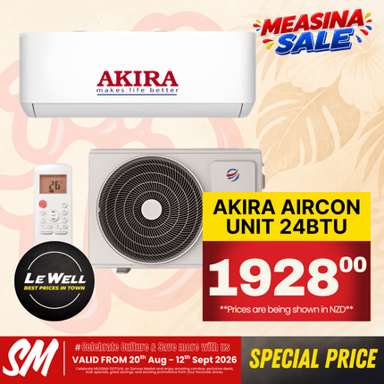 TOP 10 SPECIAL! Akira Air Con Unit 24000BTU (PICK UP FROM LE WELL COMPANY SAVALALO ONLY)