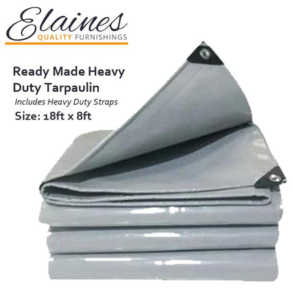 Gray Ready Made Heavy Duty Tarpaulin (18ft x 8ft) "PICK UP FROM ELAINE ALAFUA" - Samoamarket.com