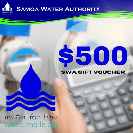 Samoa Water $500 Tala Gift Voucher - "Water For Life" - Samoamarket.com