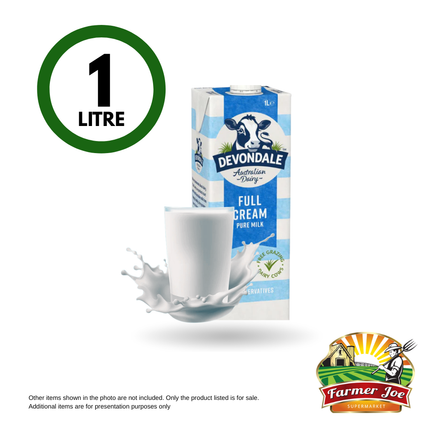 Devondale Milk 1L Full Cream "PICKUP FROM FARMER JOE SUPERMARKET VAITELE ONLY"