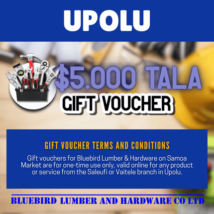 Bluebird Lumber & Hardware $5,000 Tala Voucher - "PICKUP FROM BLUEBIRD LUMBER & HARDWARE"