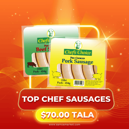 Top Chef Precooked Sausages 12PACK x 1LB [NOT AVAIL AT SALELOLOGA BRANCH] "PICKUP FROM AH LIKI WHOLESALE"