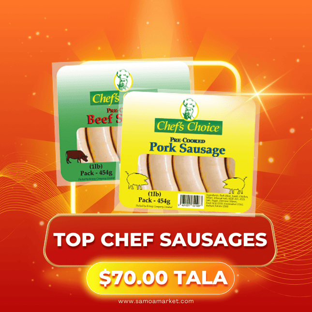 Top Chef Precooked Sausages 12PACK x 1LB "PICKUP FROM AH LIKI WHOLESALE"