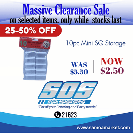 10pc Mini SQ Storage "Pick Up From S.O.S LTD, Togafuafua"