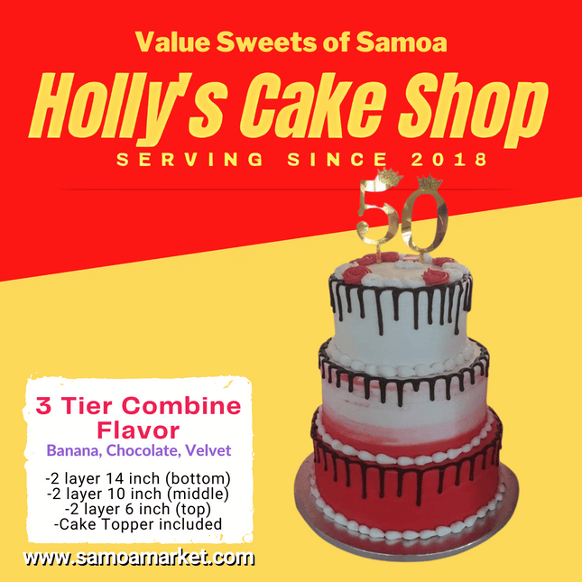 3 Tier Combine Flavor - Choc, Banana, Velvet "PICK UP AT VAITELE MARKET SHOP #R8, UPOLU"
