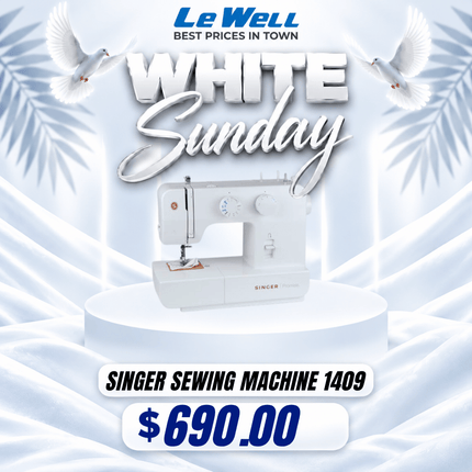 WHITE SUNDAY SPECIAL Singer Sewing Machine 1409 (PICK UP FROM LE WELL COMPANY SAVALALO ONLY)