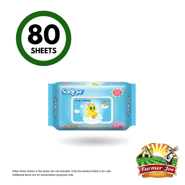 Soft Love Baby Wipes 80 Sheets "PICKUP FROM FARMER JOE SUPERMARKET VAITELE ONLY"