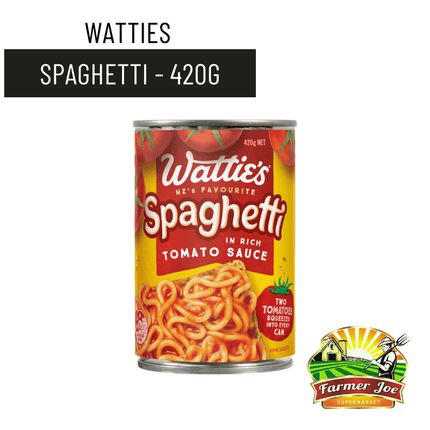 Watties Spaghetti 420g "PICKUP FROM FARMER JOE SUPERMARKET UPOLU ONLY"