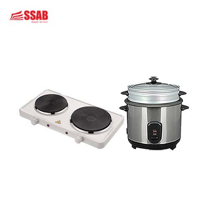 GEVI RICE COOKER 2.2L LIVING&CO DOUBLE HOTPLATE