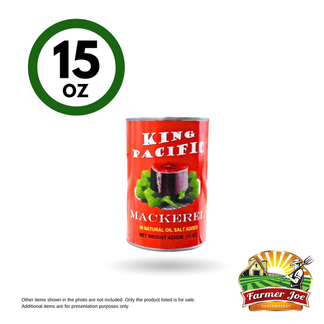 King Pacific Mackerel in Natural Oil 425g "PICKUP FROM FARMER JOE SUPERMARKET VAITELE ONLY"