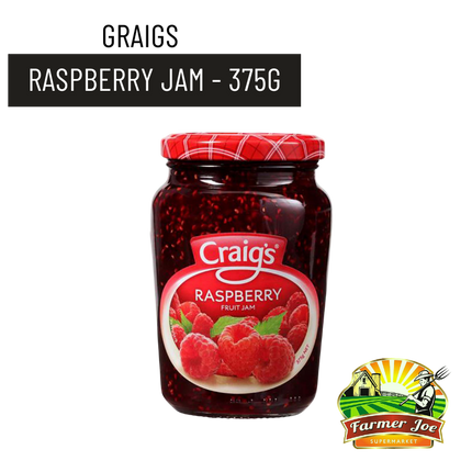 Graigs Jam Raspberry 375g "PICKUP FROM FARMER JOE SUPERMARKET UPOLU ONLY"