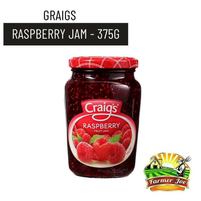 Graigs Jam Raspberry 375g "PICKUP FROM FARMER JOE SUPERMARKET UPOLU ONLY"