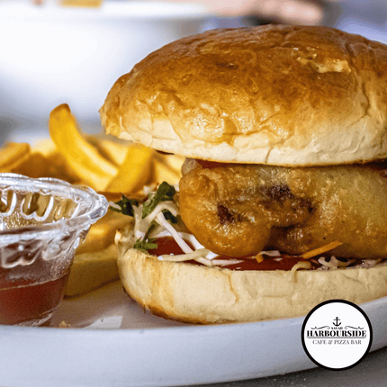 Fish Burger "PICK UP AT SAVAII HARBOURSIDE CAFE & PIZZA BAR ONLY"