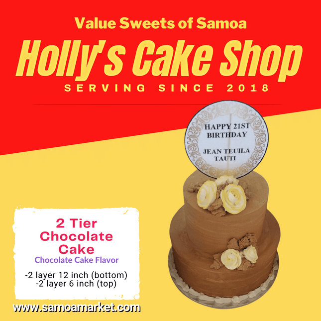 Chocolate 2 Tiers "PICK UP AT VAITELE MARKET SHOP #R8, UPOLU"