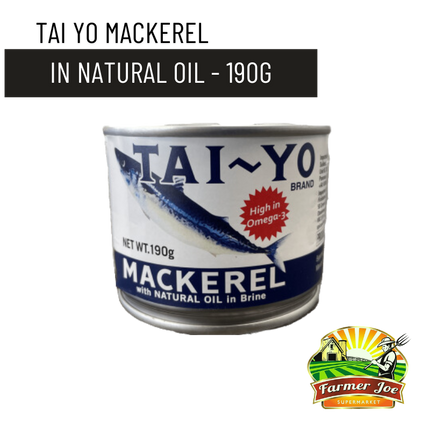 Tai Yo Mackerel in Natual Oil 190g - "PICKUP FROM FARMER JOE SUPERMARKET UPOLU ONLY"