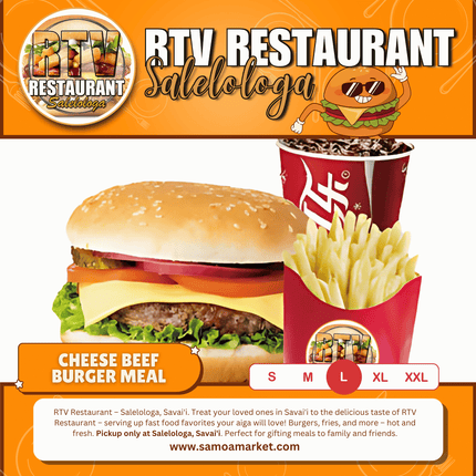 Cheese Beef Burger LRG Meal "PICKUP FROM RTV SALELOLOGA"
