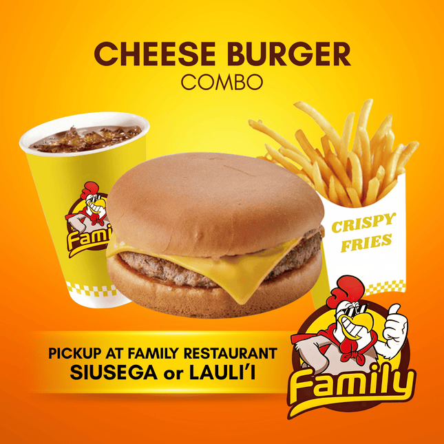 Cheese Burger Combo (PICK UP FROM FAMILY RESTAURANT SIUSEGA OR LAULI'I ONLY)