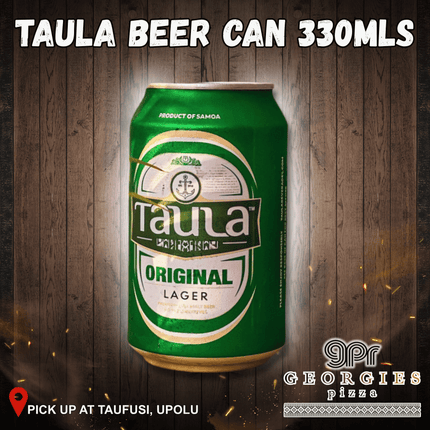 Taula Beer Can 330mls 21+ Only “PICKUP FROM GEORGIES PIZZA TAUFUSI, UPOLU”