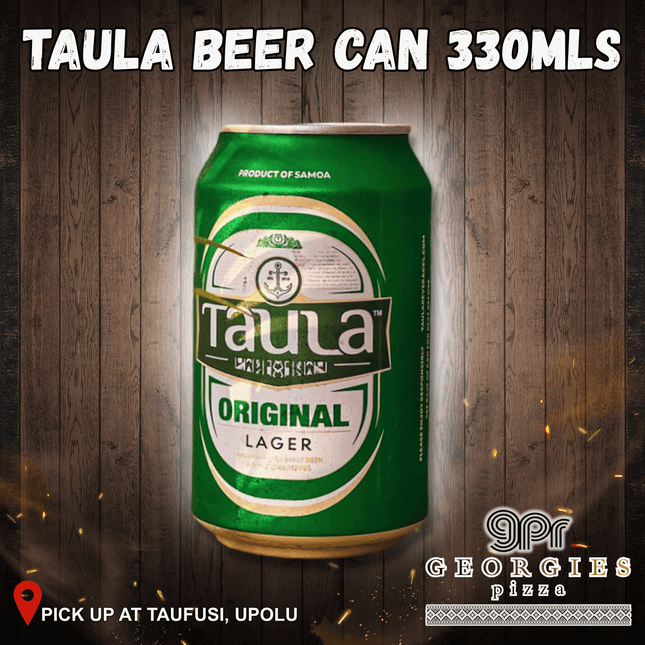 Taula Beer Can 330mls 21+ Only “PICKUP FROM GEORGIES PIZZA TAUFUSI, UPOLU”