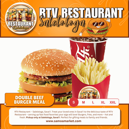 Double Beef Burger SML Meal "PICKUP FROM RTV SALELOLOGA"