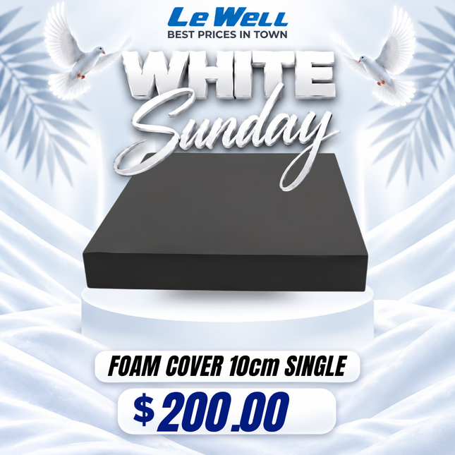 Foam Cover 10cm SINGLE (PICK UP FROM LE WELL COMPANY SAVALALO ONLY)