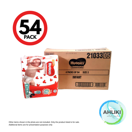 Huggies Nappy Essential Infant Size2 54 By 4 (21033) [NOT AVAIL AT HQ] "PICKUP FROM AH LIKI WHOLESALE"