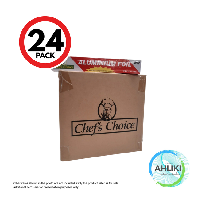 Chefs Choice Best Aluminium Foil 75ft 24PACK [NOT AVAIL AT TAUFUSI BRANCH] "PICKUP FROM AH LIKI WHOLESALE"