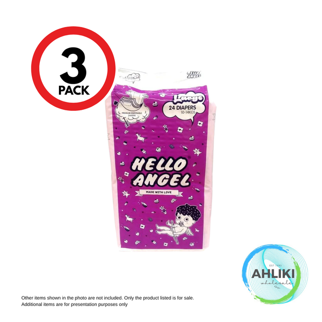 Hello Angel Diapers Nappies Large 24s 3PACK [NOT AVAIL AT SALELOLOGA BRANCH] "PICKUP FROM AH LIKI WHOLESALE"